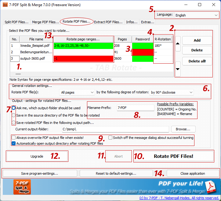 Turn PDF in the 3rd basic tab of the program