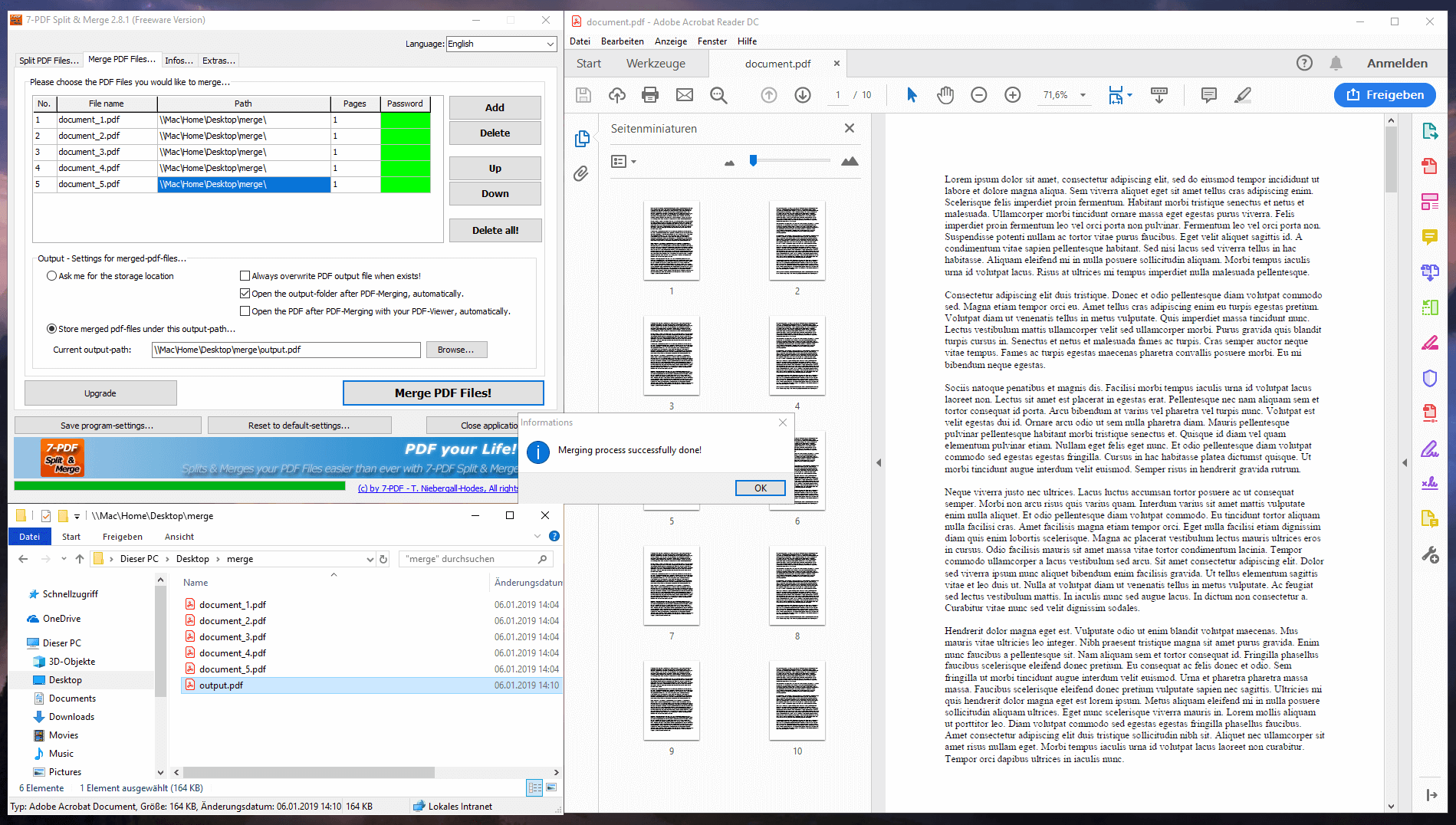 How to use VeryPDF PDF Split-Merge