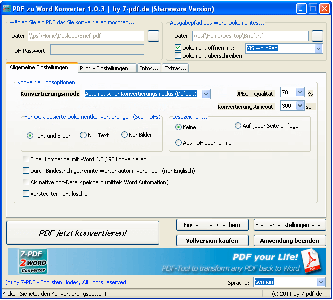 PDF to Word Converter from 7-PDF